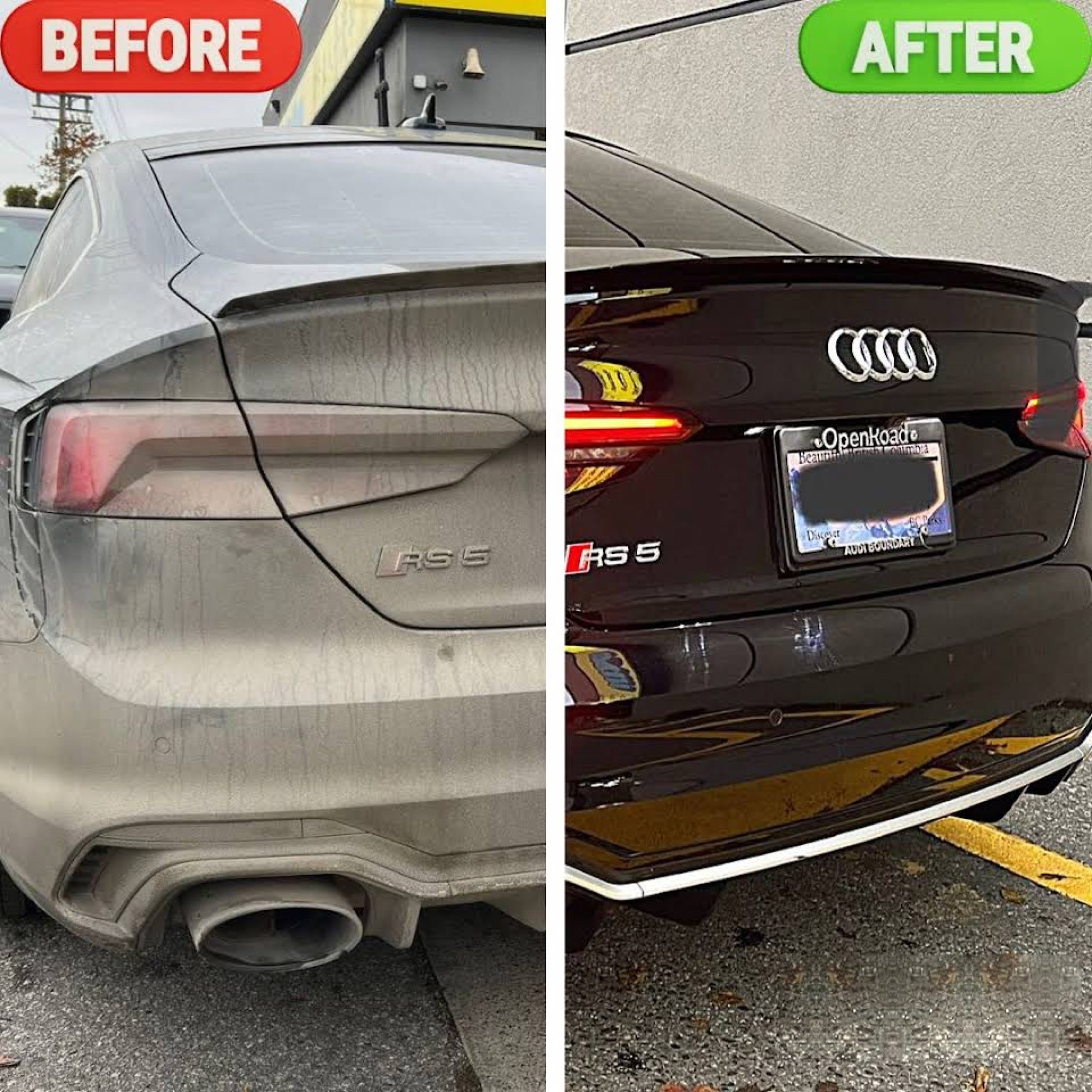 Audi RS5 before and after detailing